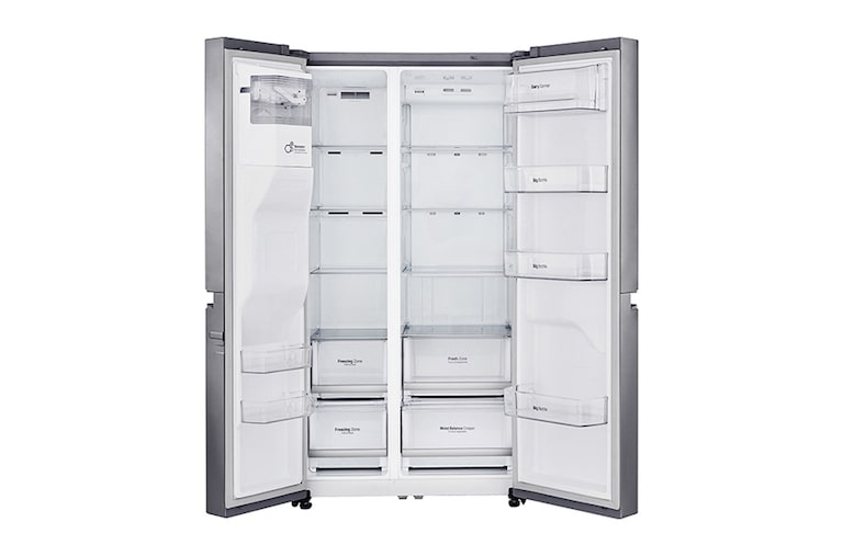 LG Americká chladnička | F | Hrubý objem 668 l | 431 kWh/rok | LG Lineární invertorový kompresor | LG Total No Frost | Multi-Air Flow™ | Vnější LED displej | Nápojový automat, GSL760PZUZ